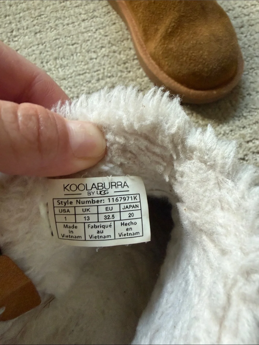 Koolaburra by UGG Chestnut Faux-Suede Shearling Boots for Kids